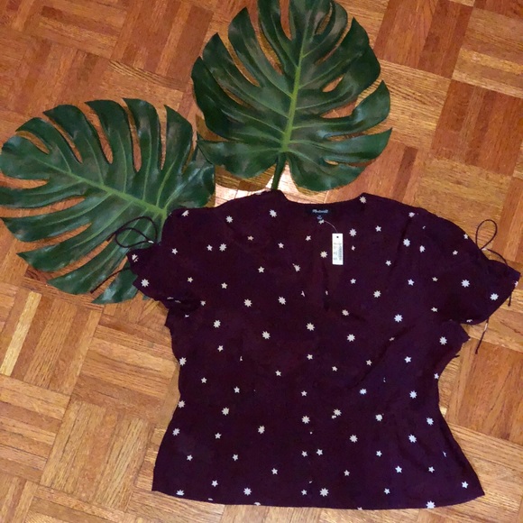 Madewell Tops - {Madewell} Silk Belle Top in Plum Star Mix